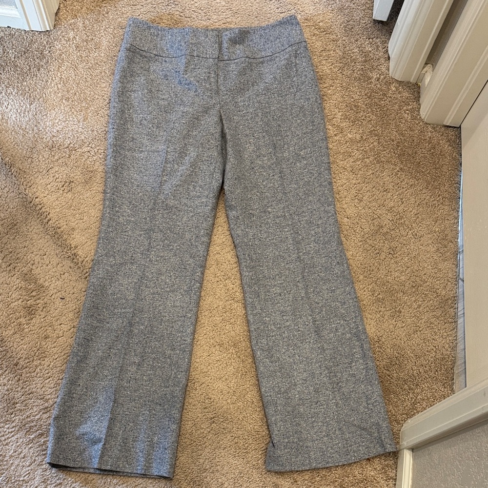Ann Taylor Wool Blue Gray Boot-Cut Dress Pants